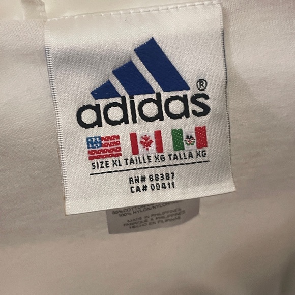 adidas Men’s White and Navy Colorblock Windbreaker - Picture 4 of 5